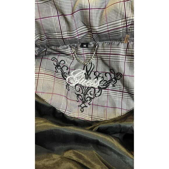 Guess Junior Women's Down Puffer Quilted Jacket Plaid Winter Coat Jacket Size M - Picture 8 of 8